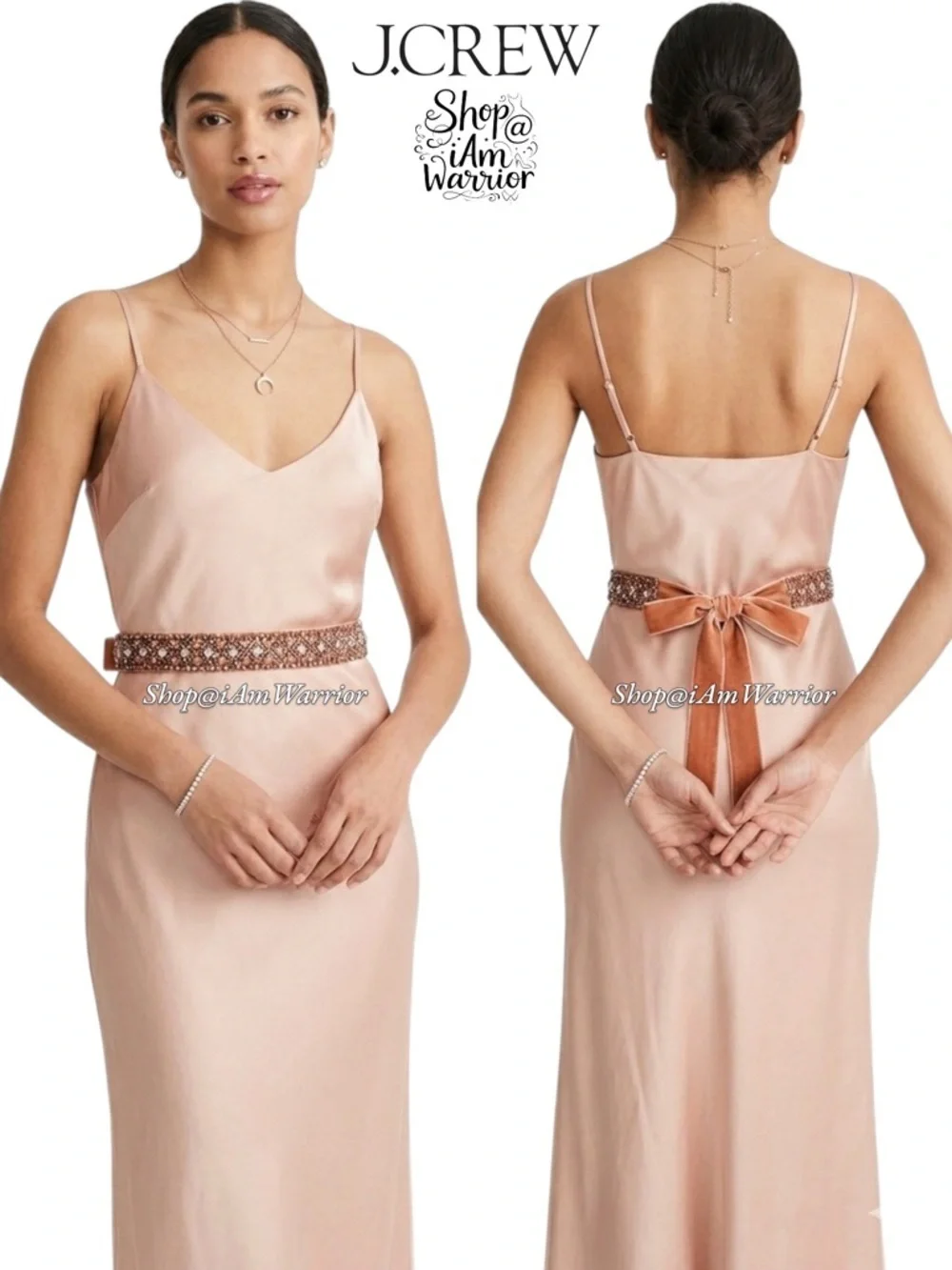 J.Crew NWOT beaded blush velvet sash belt *shop@iamwarrior